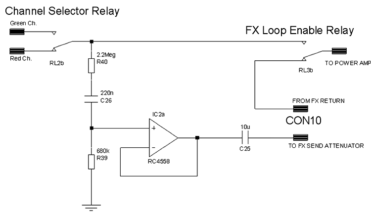 FX Loop Buffer Schematic